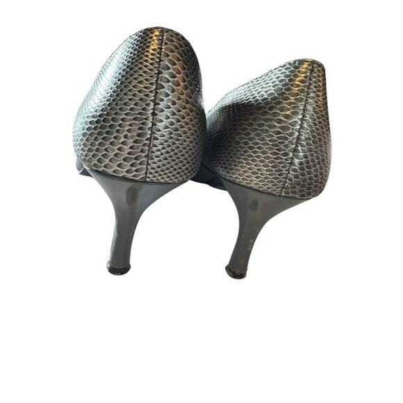 NWT Y2k 90s Vintage Cato Womens Gray Pointed Toe Pump Stiletto Heels 8 Wide - Picture 9 of 10